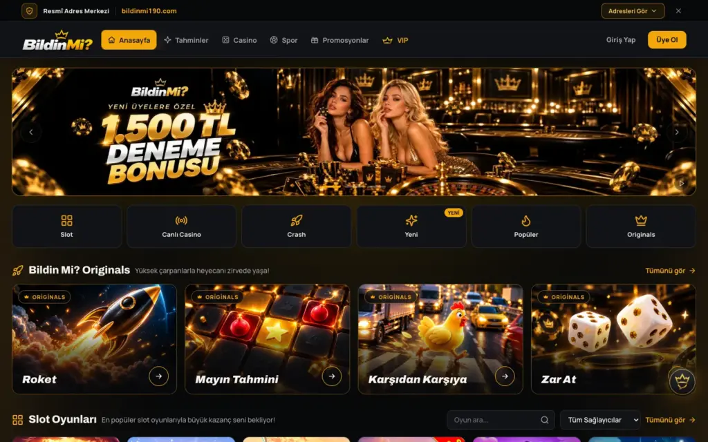 Platform içindeki Resmî Adresler sayfası, adreslerin durum etiketleriyle listesi